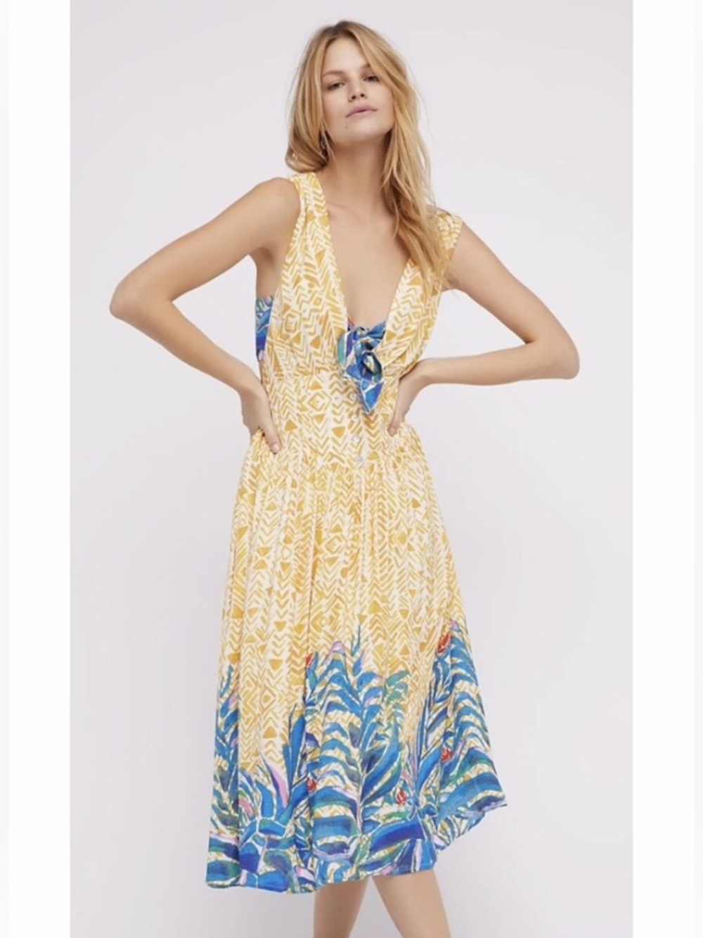 Free People Hot House Tropical Midi Dress